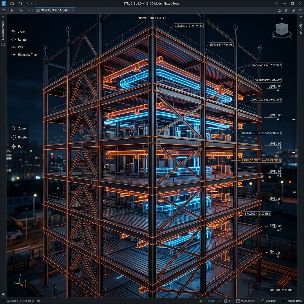3D BIM structural model