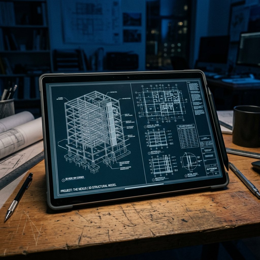 Architectural drafting on a tablet