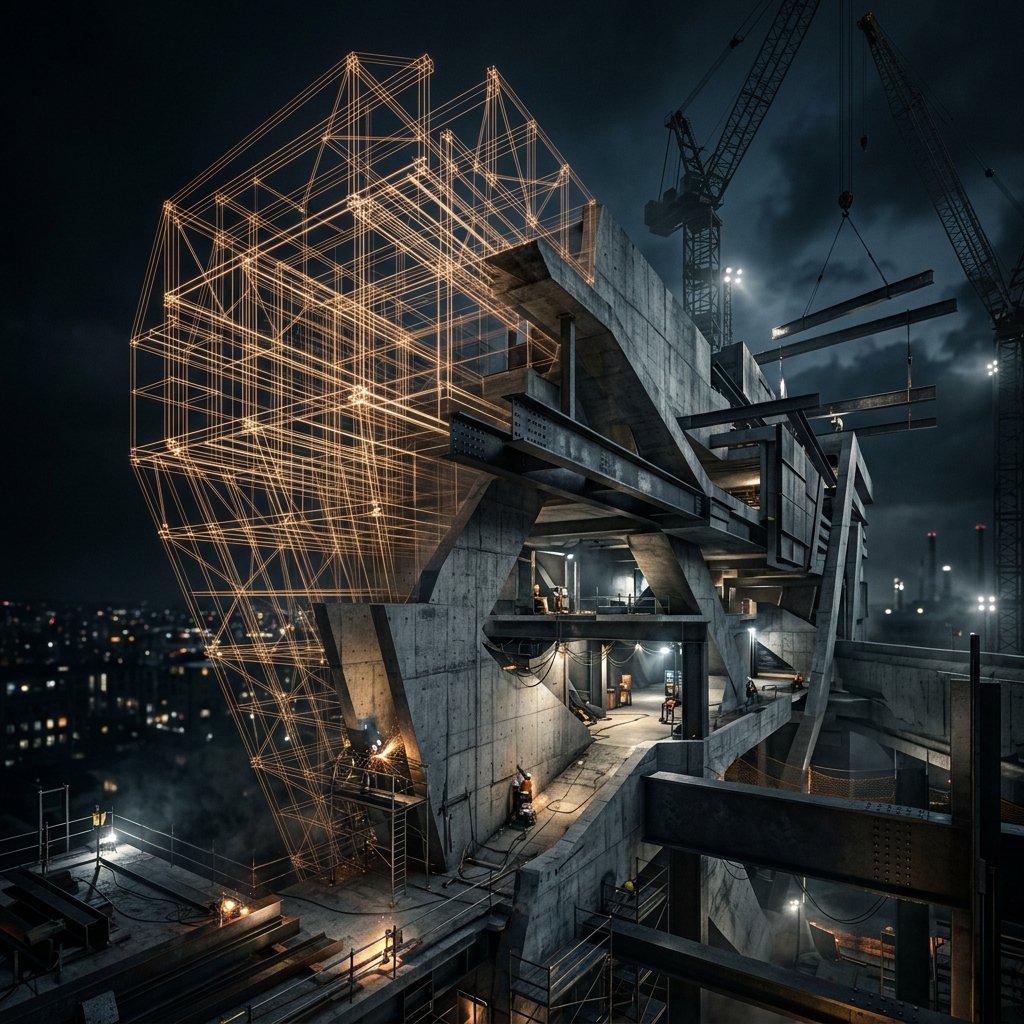 Construction structural wireframe